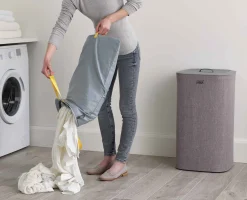 2-piece Gray Laundry Basket Set