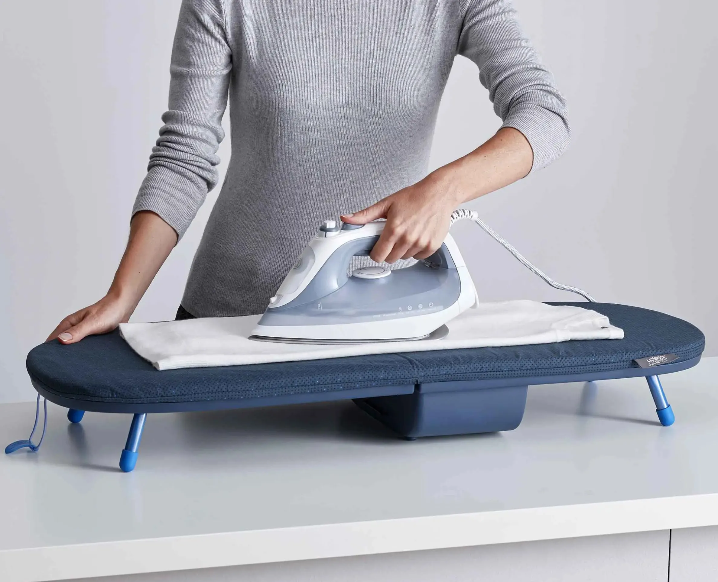 Pocket Plus 35" Folding Blue Ironing Board with Advanced Cover
