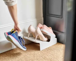 Shoe-In™ Space-saving Ecru Shoe Rack