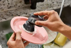 SinkTech™ Compact Soap Dispensing Dish Brush with Steel Stand