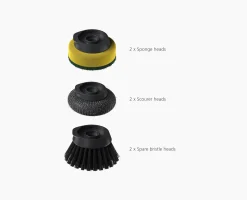 SinkTech™ Soap Dispensing Dish Brush with Steel Stand & Extra Heads