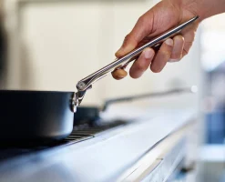 Space Folding Handle Ceramic Non-stick 3-piece Blue Cookware Set