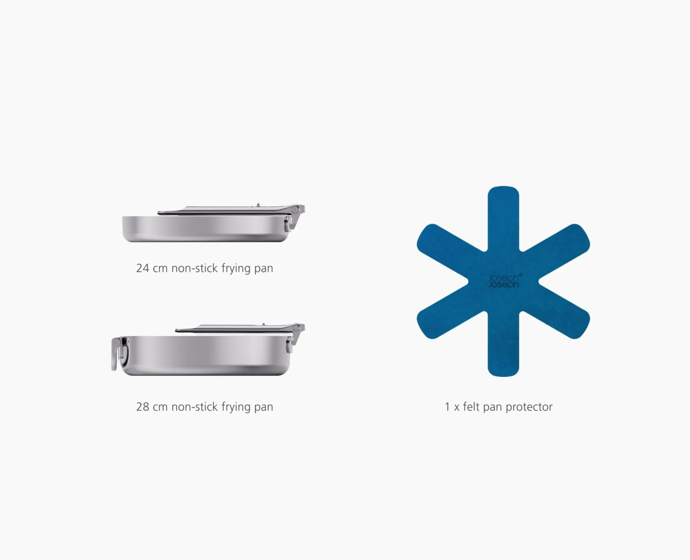 Space Steel Folding Handle Non-Stick 2-piece Pan Set