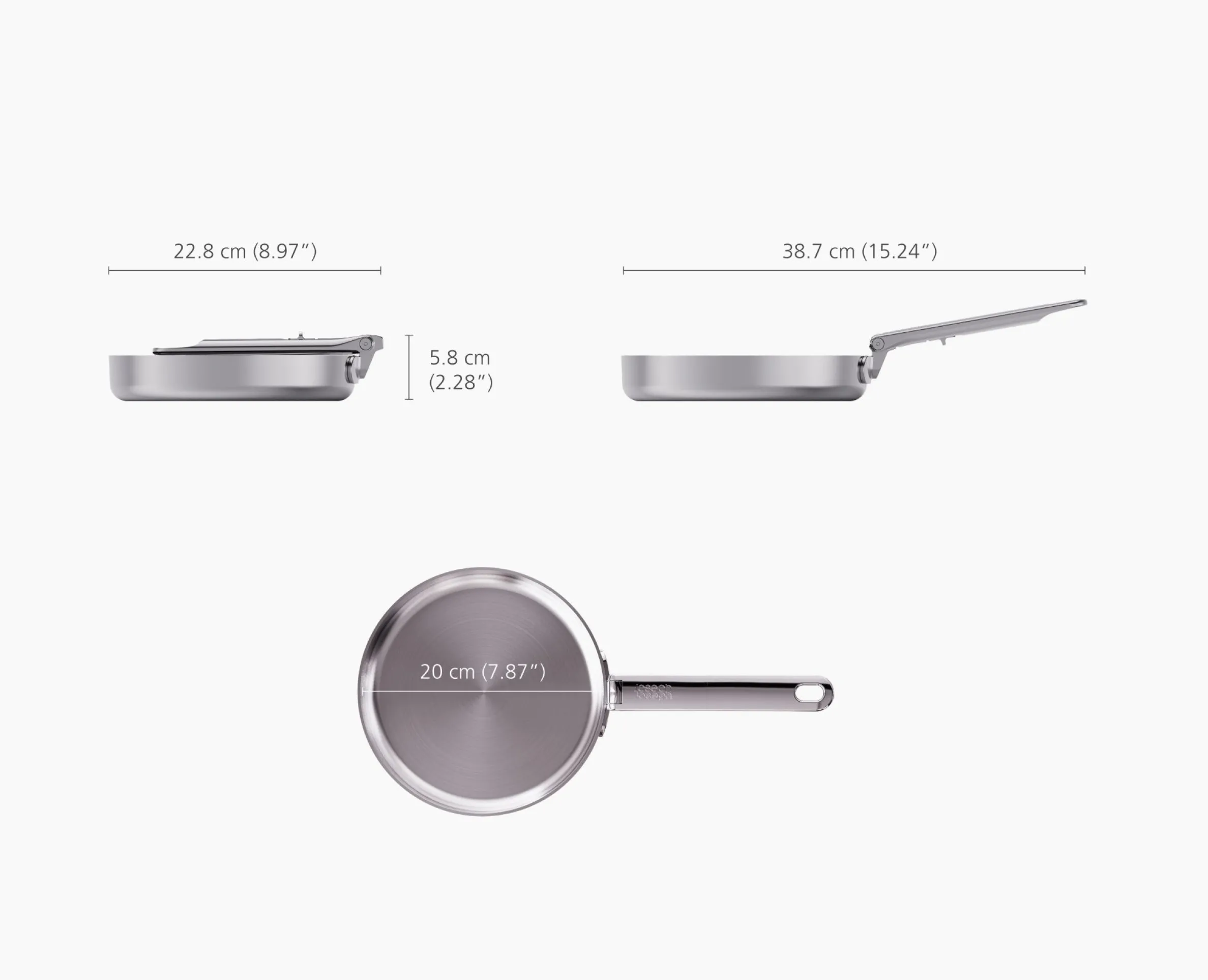 Space Steel Folding Handle 8" Frying Pan