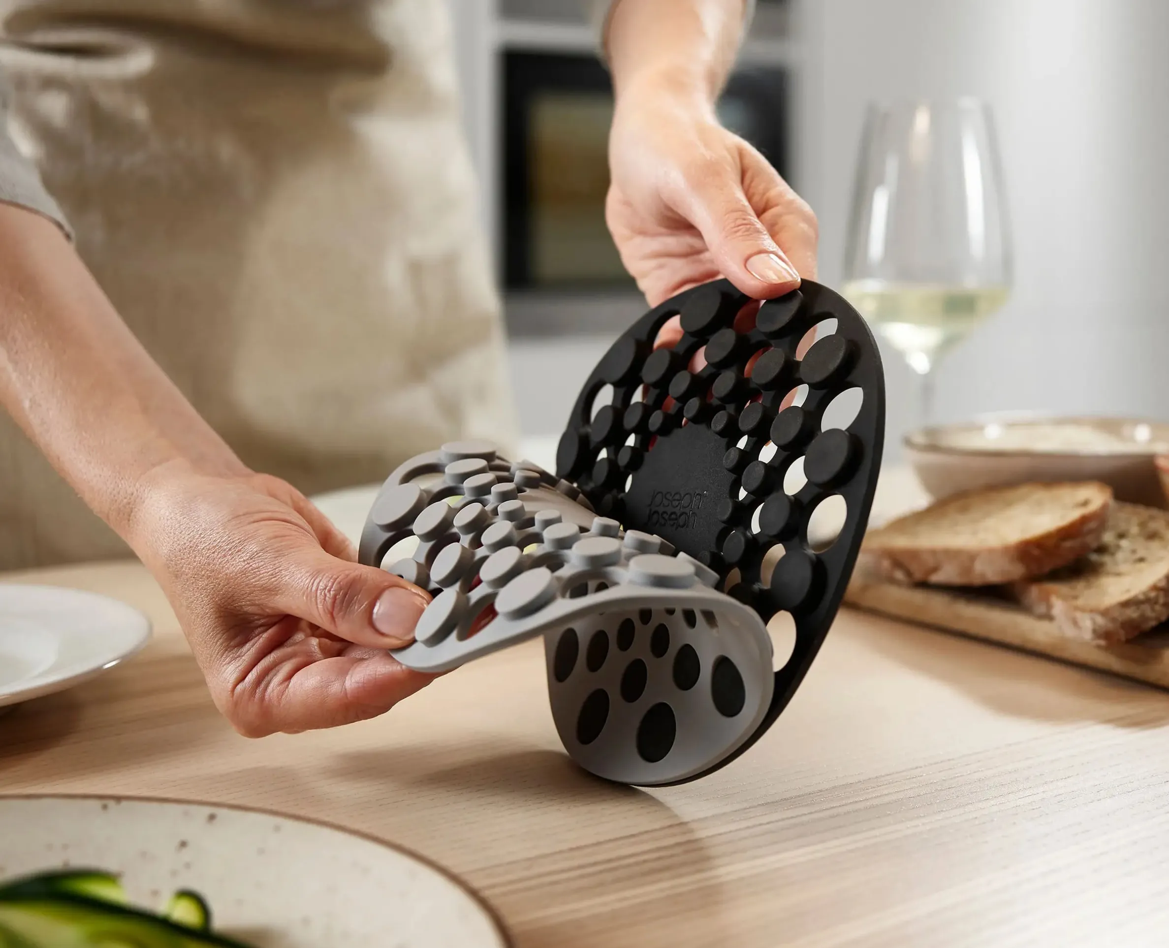 Spot-On™ Set of 2 Gray Silicone Trivets