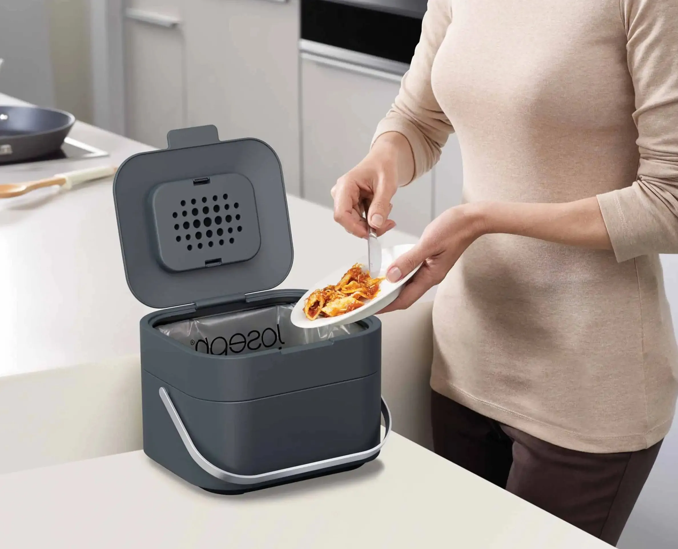Stack 4L Gray Food Waste Caddy
