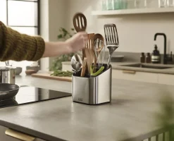 Surface™ Tiered Stainless-steel Utensil Pot