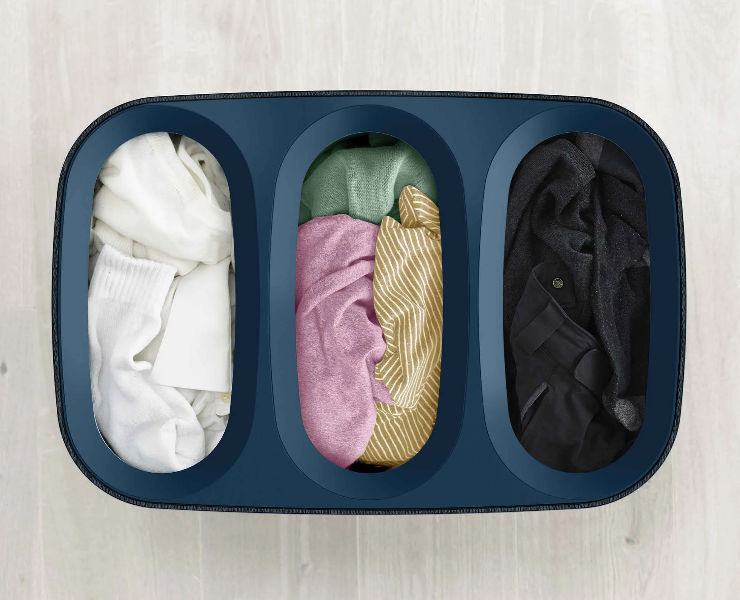 Tota Trio 90L Black Laundry Separation Basket