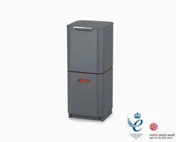 Totem Compact 40L Gray Waste & Recycling Trash Can