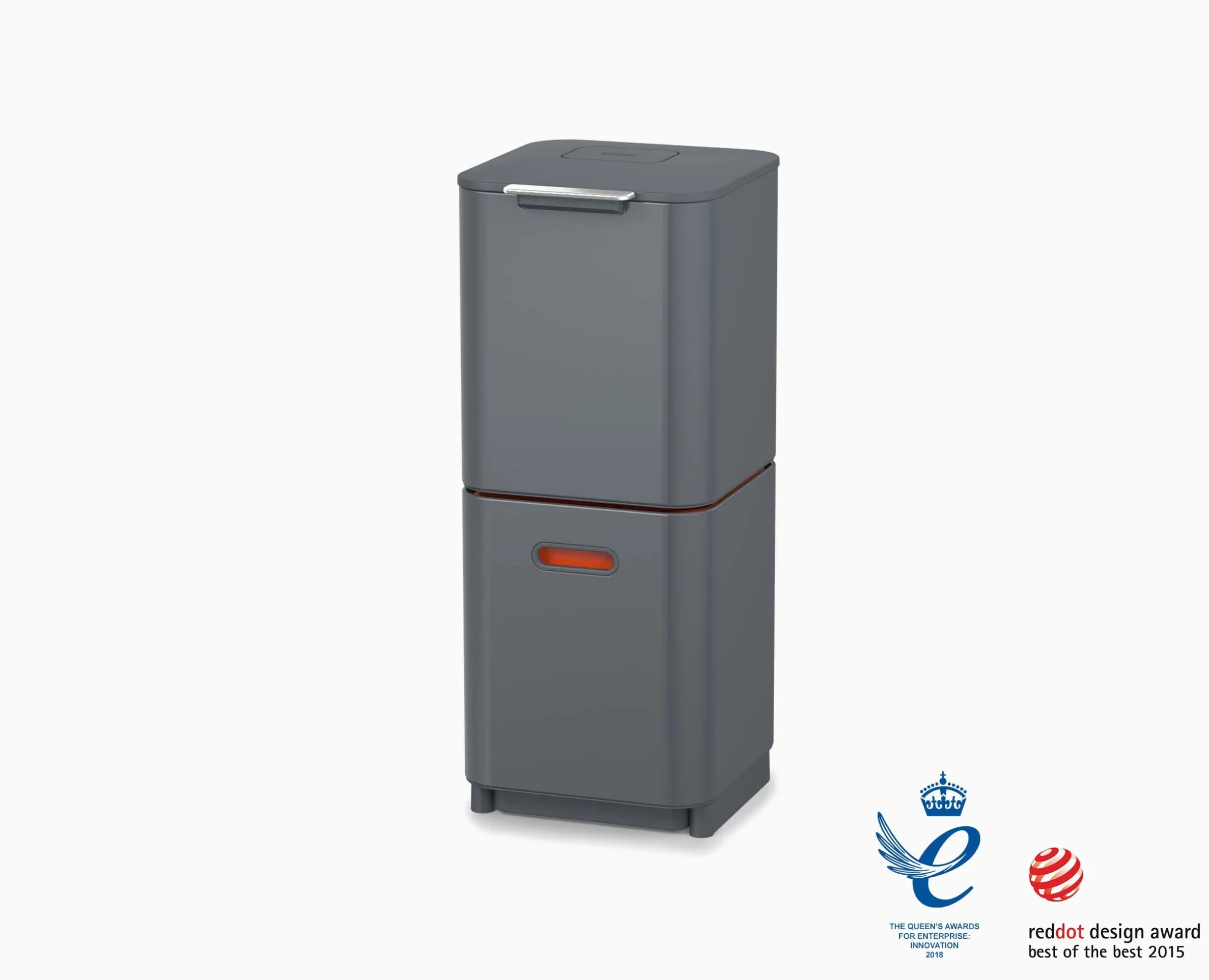 Totem Compact 40L Gray Waste & Recycling Trash Can