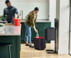 Totem Max 60L Black Waste & Recycling Trash Can