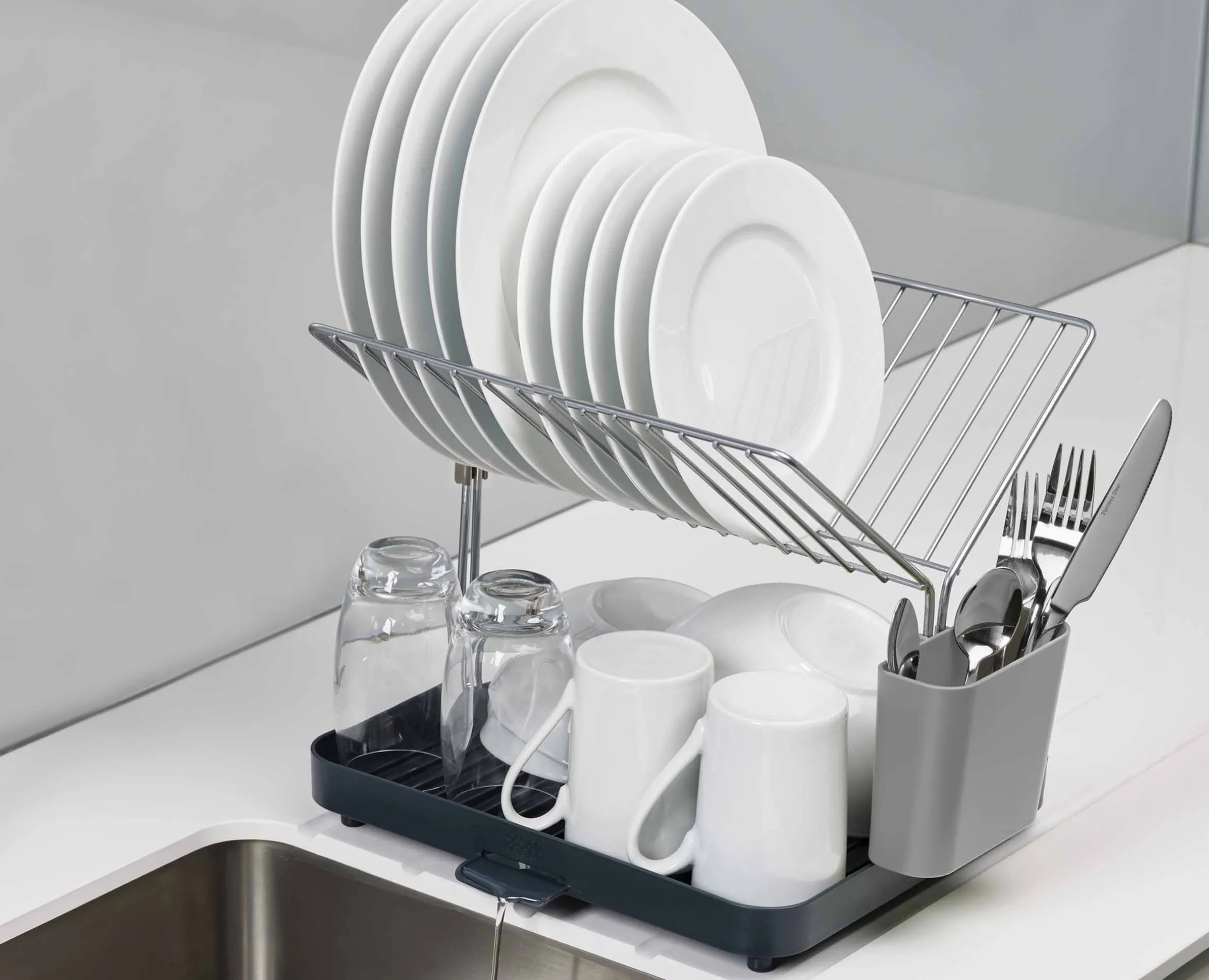 Y-Rack™ Gray 2-tier Dish Rack